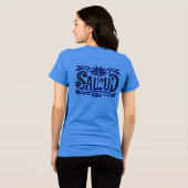 Sommer Sonne und Meer - Salud - Palmendekor Tri-Blend Shirt (Rückseite voll)