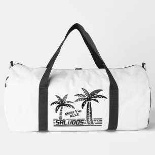 Sommer Sonne und Meer - "SALUDOS" - Palmendekor Duffle Bag
