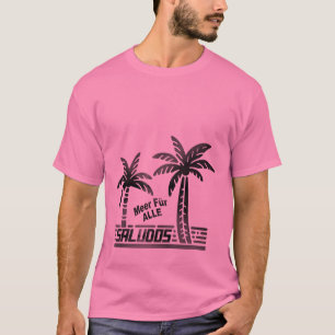 Sommer Sonne und Meer - "SALUDOS" - Palmendekor T-Shirt