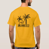 Sommer Sonne und Meer - "SALUDOS" - Palmendekor T-Shirt (Rückseite)