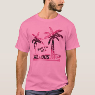 Sommer Sonne und Meer - "SALUDOS" - Palmendekor T-Shirt