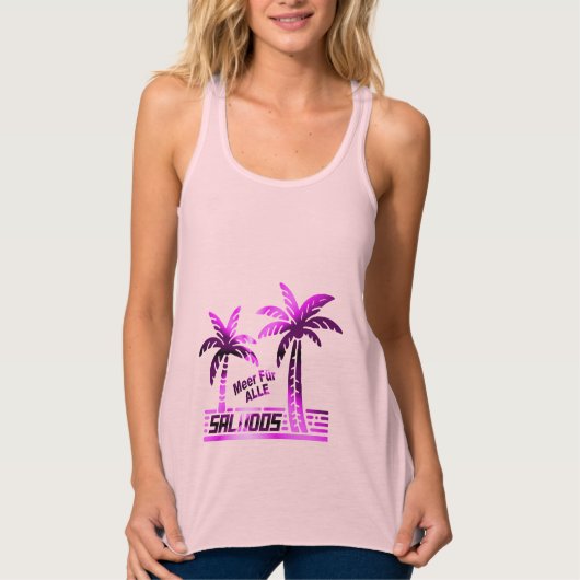 Sommer Sonne und Meer - Saludos - Palmendekor Tank Top (Vorderseite)