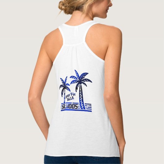 Sommer Sonne und Meer - Saludos - Palmendekor Tank Top (Rückseite)