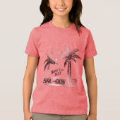 Sommer Sonne und Meer - Saludos - Palmendekor Tri-Blend Shirt (Vorderseite)