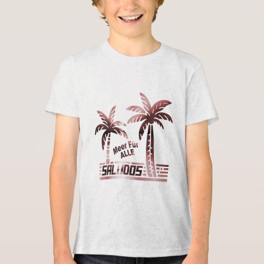 Sommer Sonne und Meer - Saludos - Palmendekor Tri-Blend Shirt (Vorderseite)