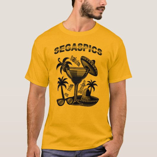 Sommer Sonne und Meer - "SALUDOS" - Segaspics T-Shirt (Vorderseite)
