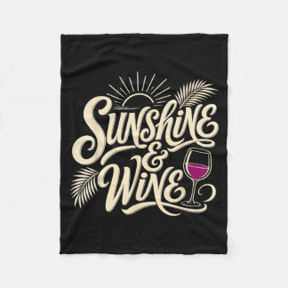 Sommer Sonne Und Wein Strandurlaub Trinker Fleecedecke