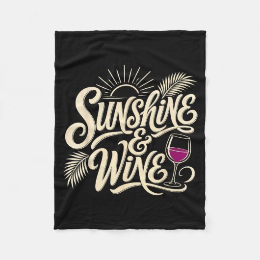 Sommer Sonne Und Wein Strandurlaub Trinker Fleecedecke (Vorderseite)