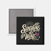 Sommer Sonne Und Wein Strandurlaub Trinker Magnet (Vorderseite/Rückseite)