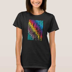 Sommer Sonnenaufgang Getränke Sunset Beach Wiederh T-Shirt