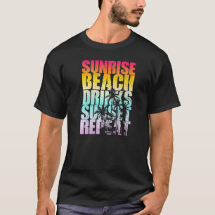 Sommer Sonnenaufgang Getränke Sunset Beach Wiederh T-Shirt