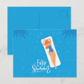 Sommer-Sonnenbadewunder - Illustration Postkarte (Vorne/Hinten)