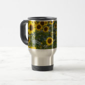 Sommer-Sonnenblume-Duschen-Pendler-Tasse Reisebecher (Vorderseite Links)