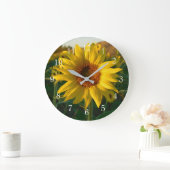 Sommer-Sonnenblume Große Wanduhr (Zuhause)