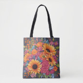 Sommer-Sonnenblume und Blumen Tasche (Vorderseite)