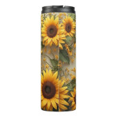 Sommer-Sonnenblumen-Gartengestaltung Thermosbecher (Rückseite)