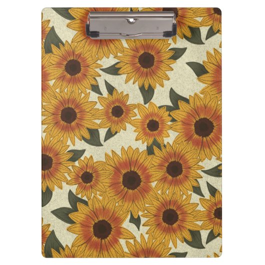 Sommer Sonnenblumen Klemmbrett (Vorderseite)