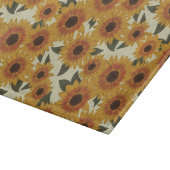 Sommer Sonnenblumen Schneidebrett (Ecke)