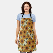 Sommer Sonnenblumen Schürze (Getragen)