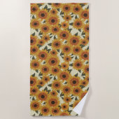 Sommer Sonnenblumen Strandtuch (Vorderseite)