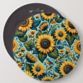 Sommer/Sonnenblumen/Vogel Button (Vorne & Hinten)