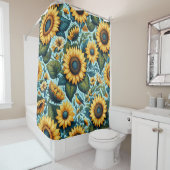 Sommer/Sonnenblumen/Vogel Duschvorhang (Beispiel)