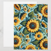 Sommer/Sonnenblumen/Vogel Feiertagskarte (Vorne/Hinten)
