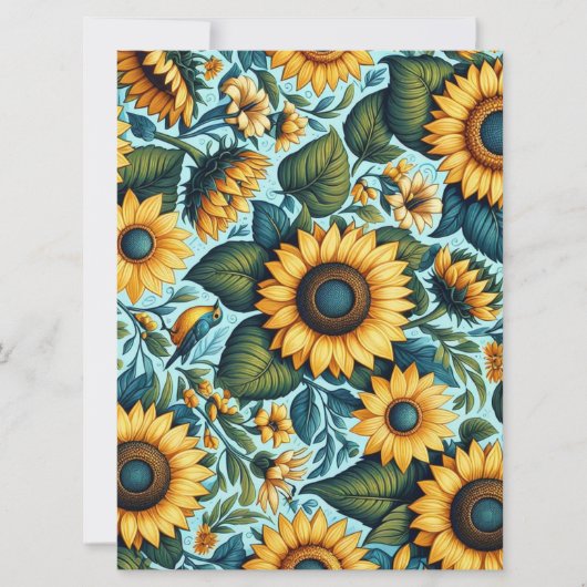 Sommer/Sonnenblumen/Vogel Feiertagskarte (Vorderseite)