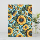 Sommer/Sonnenblumen/Vogel Feiertagskarte (Stehend Vorderseite)