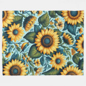 Sommer/Sonnenblumen/Vogel Fleecedecke (Vorderseite (Horizontal))