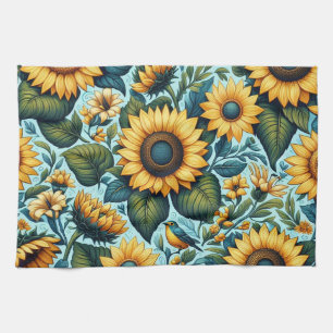 Sommer/Sonnenblumen/Vogel Geschirrtuch