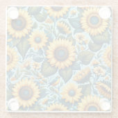 Sommer/Sonnenblumen/Vogel Glasuntersetzer (Rückseite)