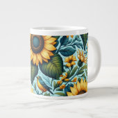 Sommer/Sonnenblumen/Vogel Jumbo-Tasse (Vorderseite Rechts)