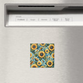 Sommer/Sonnenblumen/Vogel Magnet (In Situ (Geschirrspüler))