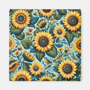 Sommer/Sonnenblumen/Vogel Magnet