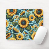 Sommer/Sonnenblumen/Vogel Mousepad (Mit Mouse)