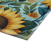 Sommer/Sonnenblumen/Vogel Schneidebrett (Ecke)