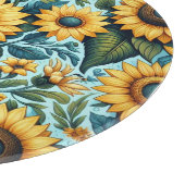 Sommer/Sonnenblumen/Vogel Schneidebrett (Ecke)