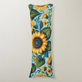 Sommer/Sonnenblumen/Vogel Seitenschläferkissen (Vorderseite Vertikal)