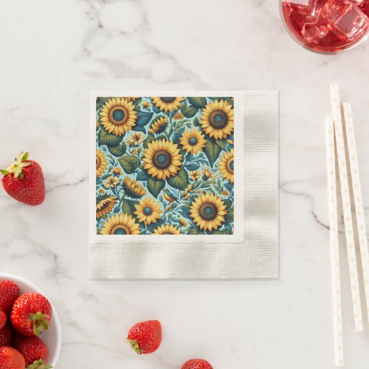 Sommer/Sonnenblumen/Vogel Serviette (Beispiel)