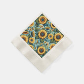 Sommer/Sonnenblumen/Vogel Serviette (Ecke)