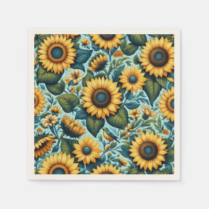 Sommer/Sonnenblumen/Vogel Serviette