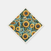 Sommer/Sonnenblumen/Vogel Serviette (Ecke)