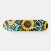 Sommer/Sonnenblumen/Vogel Skateboard (Horizontal)
