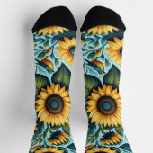 Sommer/Sonnenblumen/Vogel Socken (Oben)