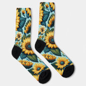 Sommer/Sonnenblumen/Vogel Socken (Rechts)
