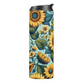 Sommer/Sonnenblumen/Vogel Thermosbecher (Nach links gedreht)