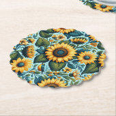 Sommer/Sonnenblumen/Vogel Untersetzer (angewinkelt)