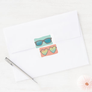 Sommer Sonnenbrille Pair Quadratischer Aufkleber