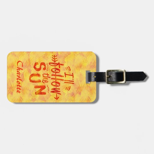 Sommer-Sonnenschein folgt dem Sun gemalten Gepäckanhänger (Vorderseite horizontal)